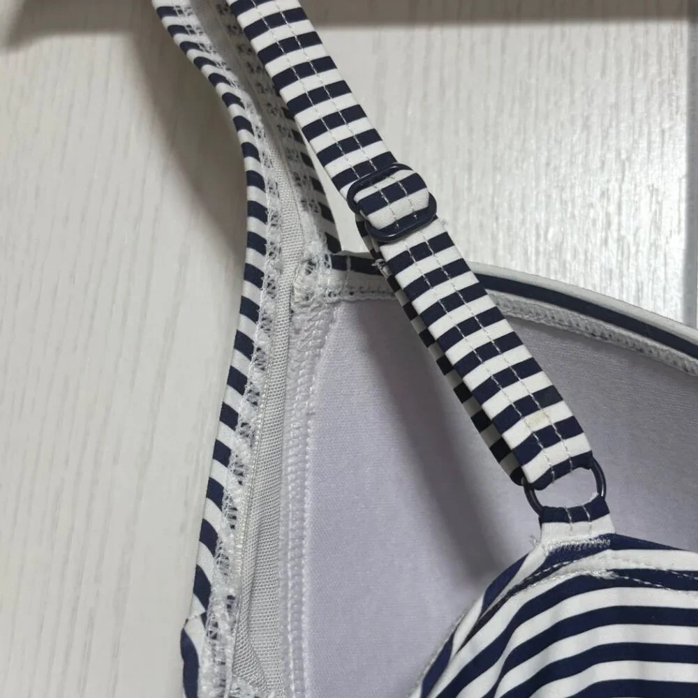 NIPTUCK Tummy Control Swimsuit Classic Nautical Navy & White Striped One-Piece - Picture 4 of 9